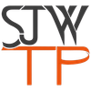 Logo stylisé SJW TP noir et orange sur fond blanc