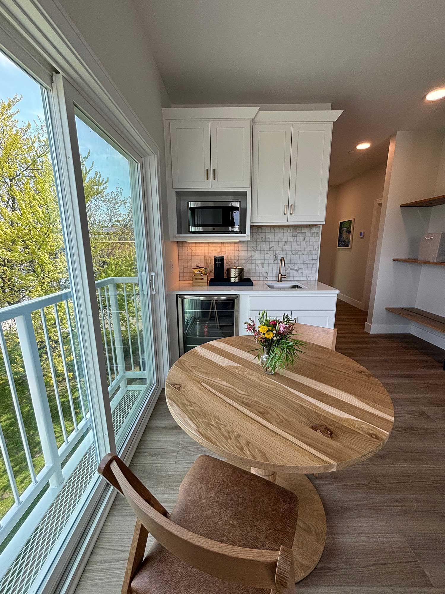 Small kitchenette in rooms.