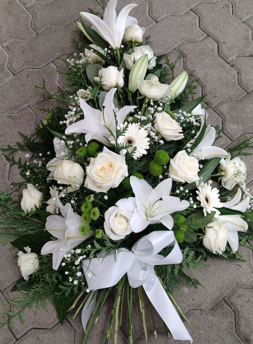 Bouquet deuil blanc