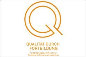 A logo that says qualität durch fortbildung on it