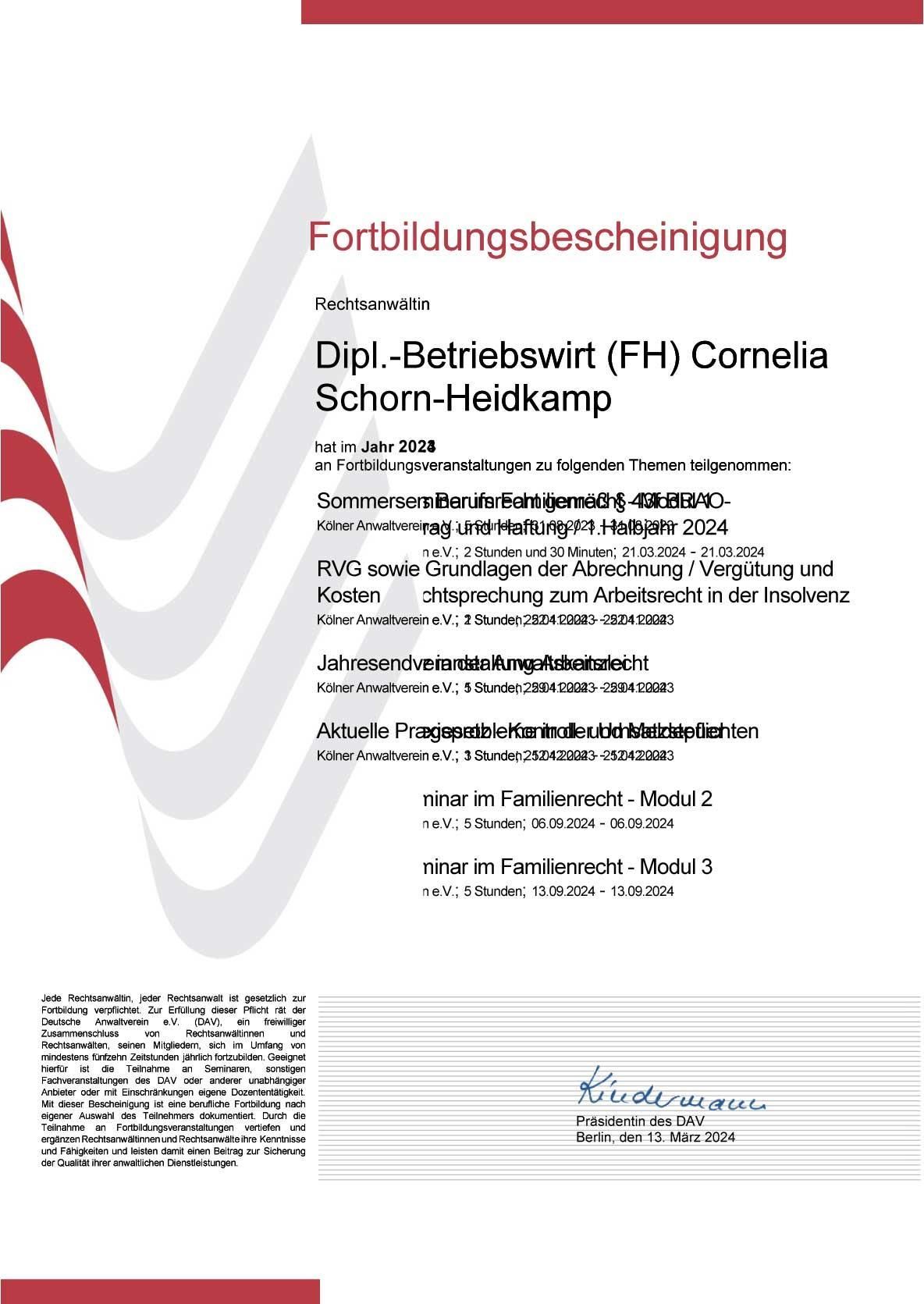 Eine Urkunde mit rot-weißem Design.