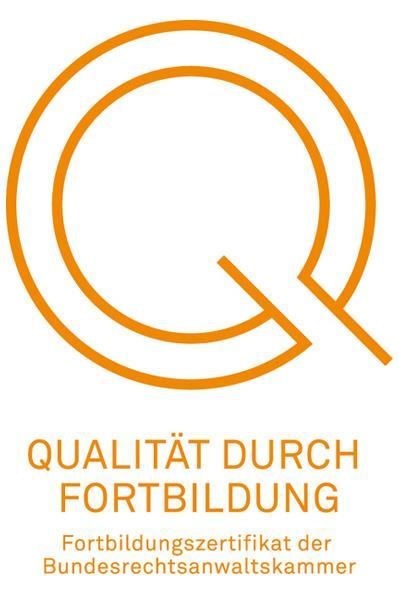 A logo that says qualität durch fortbildung on it