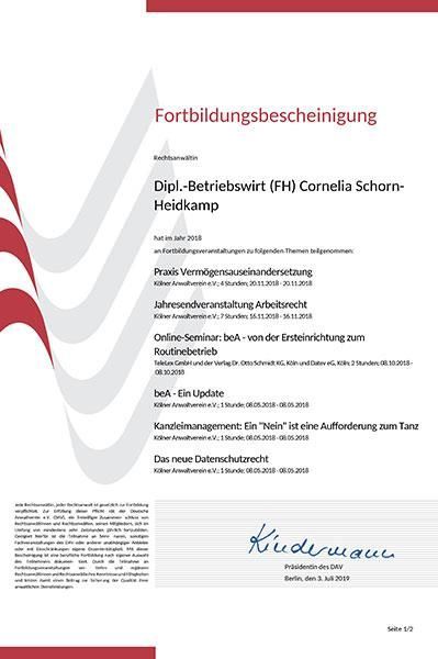 Eine rot-weiße Urkunde mit einer Unterschrift darauf