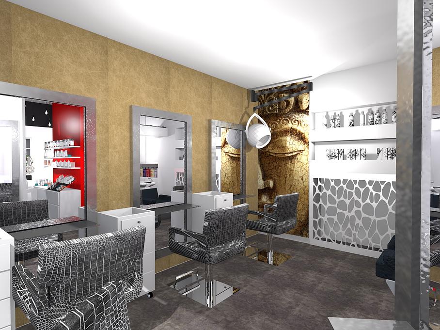 Intérieur salon de coiffure projet