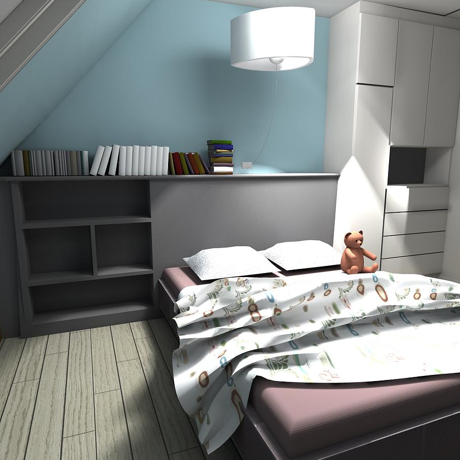 projet chambre face lit