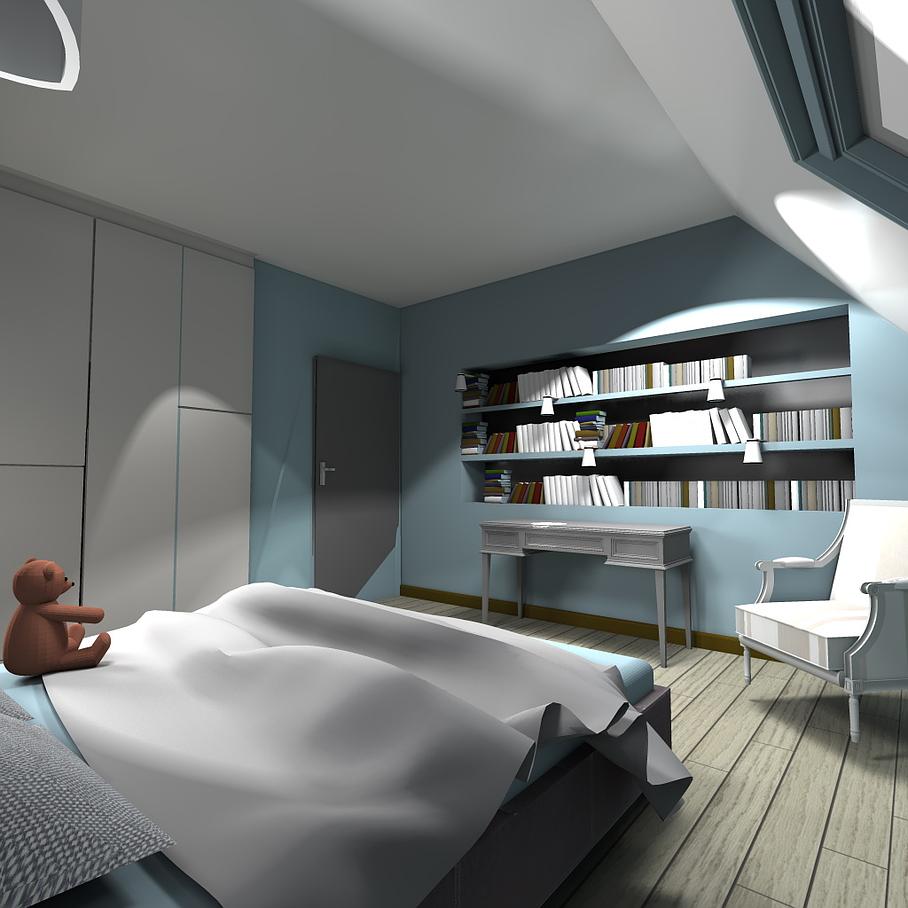 projet chambre face bibliothèque