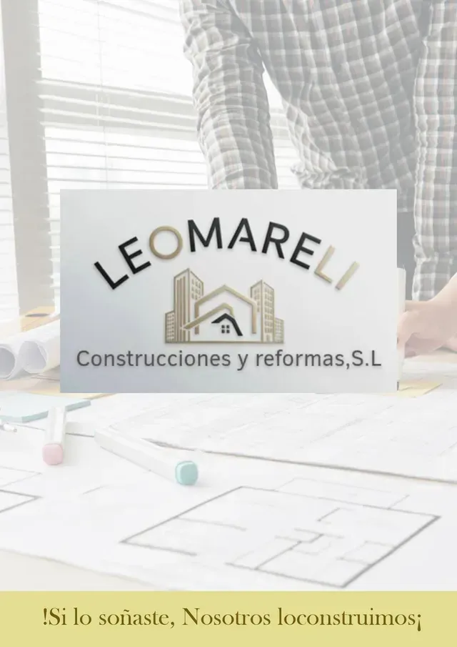 Logotipo de LEOMARELI, empresa de construcción y reformas.