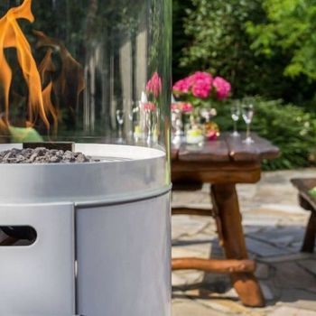 Photo de poêle d'extérieur.