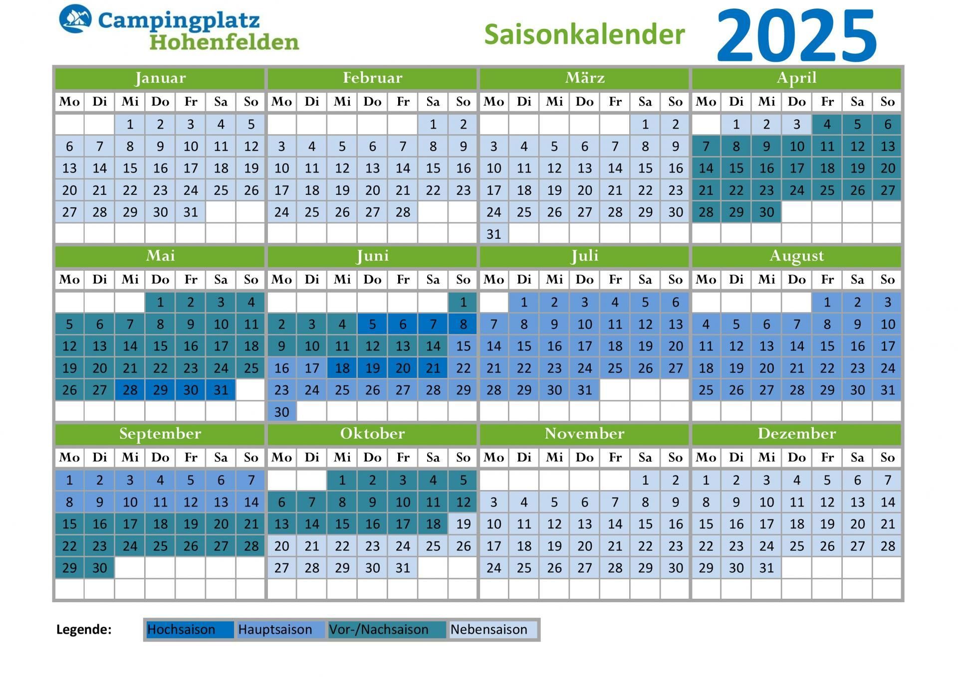 Saisonzeiten 2025