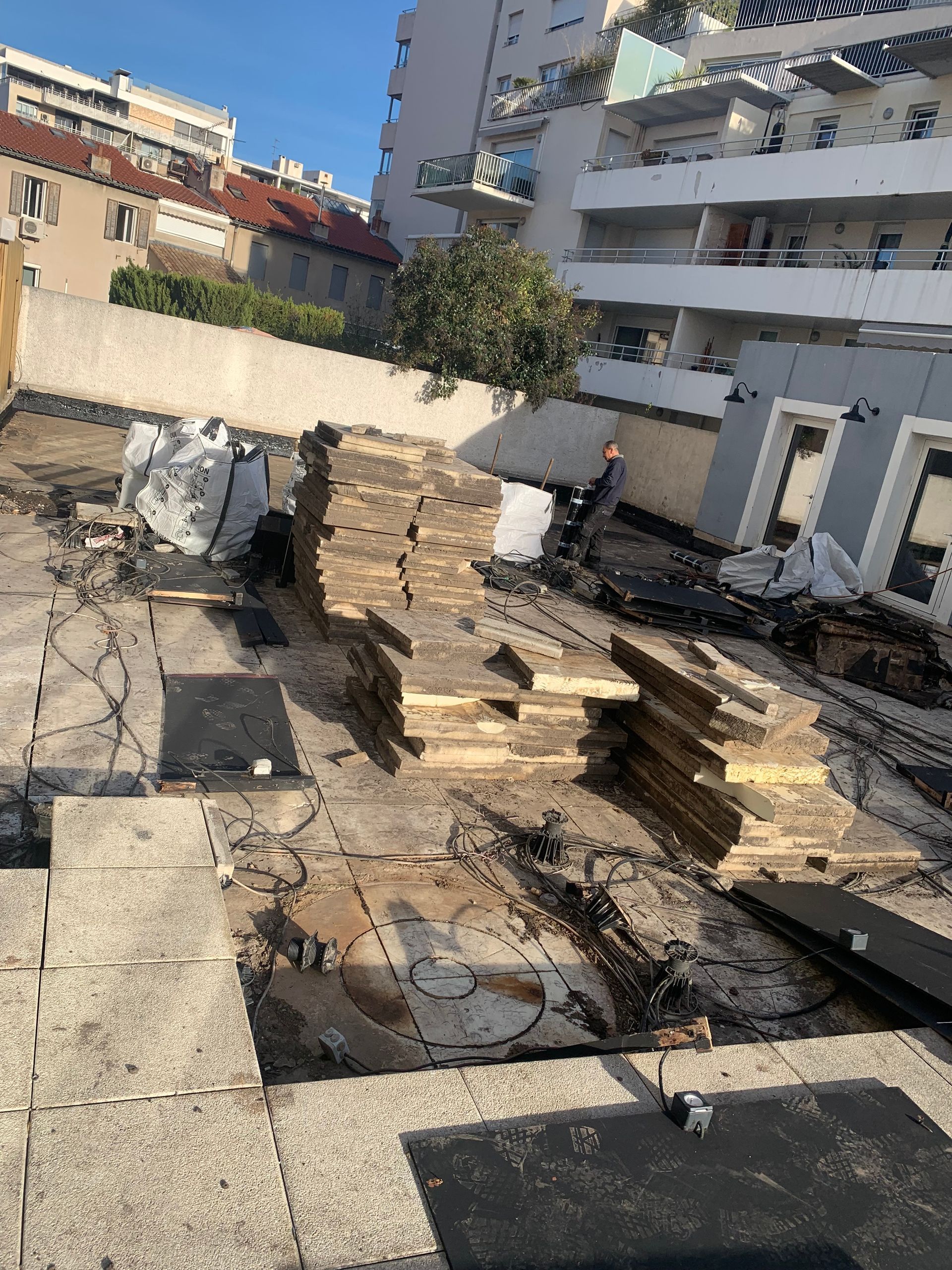 Installation de dalles