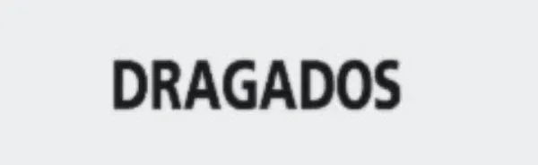 Texto negro "DRAGADOS" centrado sobre un fondo gris claro.