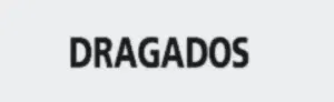 Texto negro "DRAGADOS" centrado sobre un fondo gris claro.