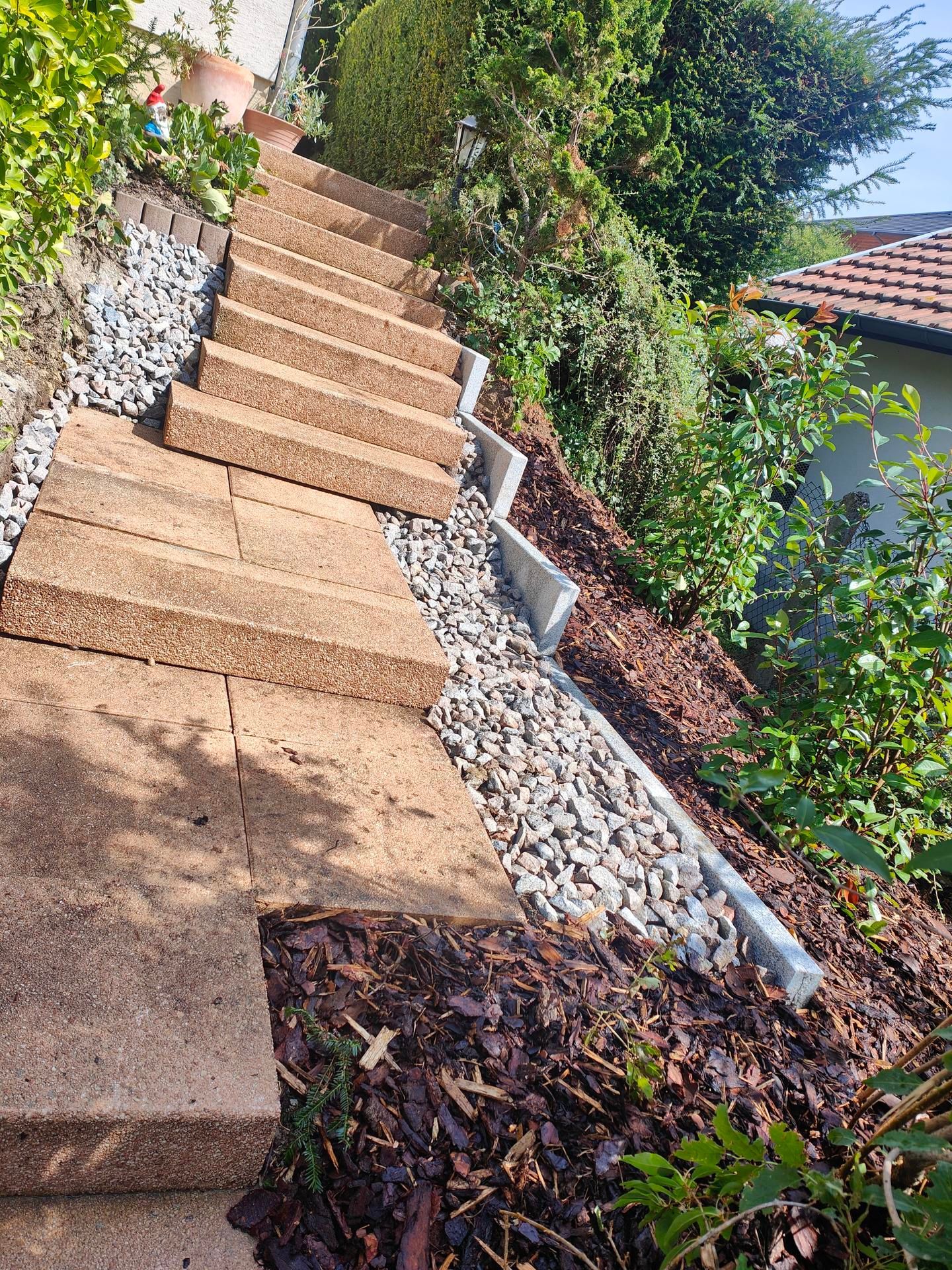 Aménagement d'un escalier dans un jardin