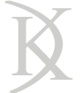 ein graues Logo mit dem Buchstaben k auf weißem Hintergrund .