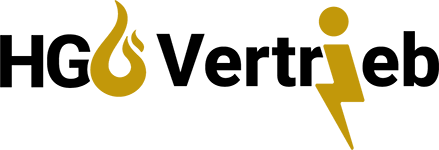 Ein Logo für hg vertrieb mit einem Blitz