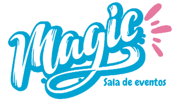 Un logotipo azul y blanco para la mágica sala de eventos.