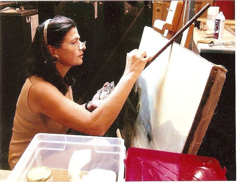 Christine Serre dans son atelier