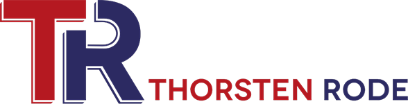 Ein rot-weiß-blaues Logo für Thorsten Rode