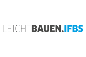 Ein blau-weißes Logo für leichtbauen.ifbs