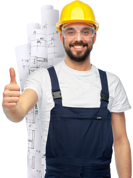 Un homme portant un casque de protection jaune