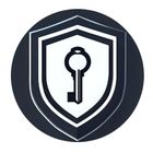 Icono de escudo con llave, que representa seguridad y protección.