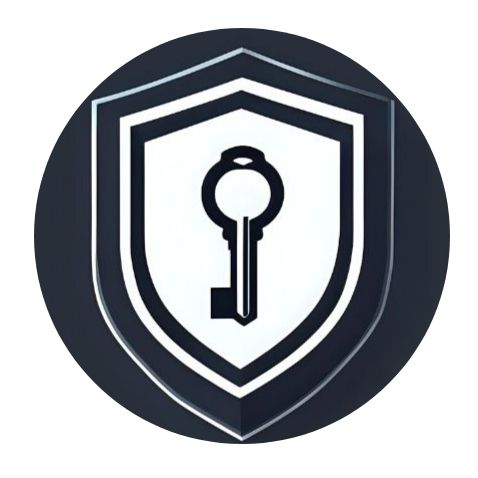 Icono de escudo con llave, que representa seguridad y protección.