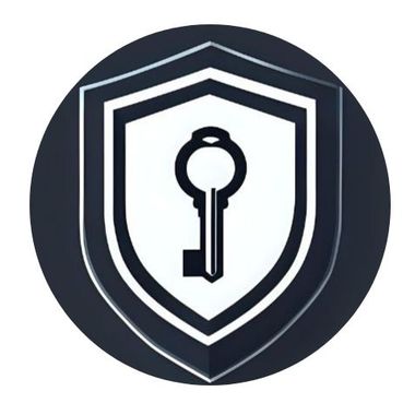 Icono de escudo con llave, que representa seguridad y protección.