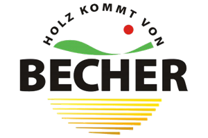 Ein Logo für Becher mit einem grünen Hügel in der Mitte