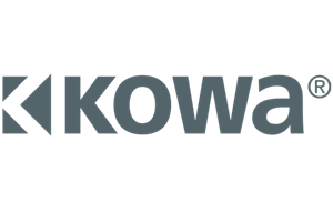 Auf weißem Hintergrund ist ein Logo für Kowa zu sehen.