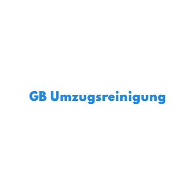 Blue text reading “GB Umzugsreinigung” on a white background