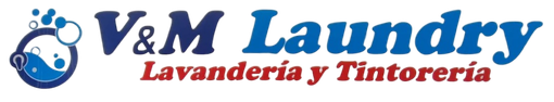 El logo para v&m lavandería lavanderia y tintoreria