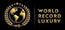 Logotipo de Guinness World Records: círculo azul y blanco con texto, estrella dorada y columnas.