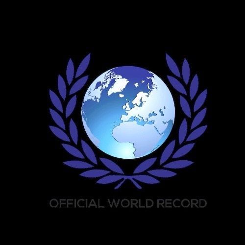 Logotipo de Guinness World Records: círculo azul y blanco con texto, estrella dorada y columnas.