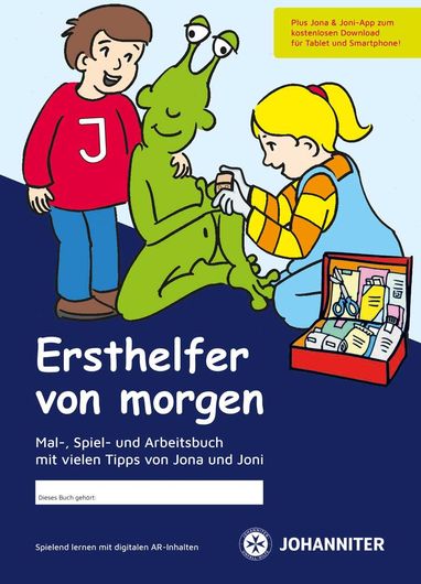 Drei Flyer mit einem Hubschrauber und einem Krankenwagen darauf