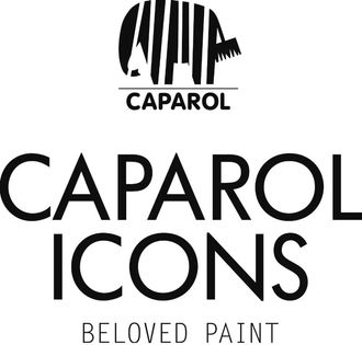 Ein schwarz-weißes Logo für die beliebte Farbe der Caparol-Ikonen.