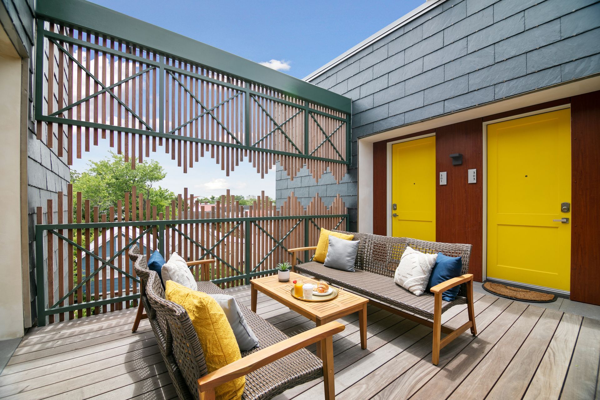 a beautiful outdoor seating space