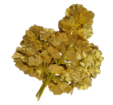 Ces hortensias artificiels avec une finition dorée apportent une touche chic et lumineuse à vos décorations florales. Parfaites pour les mariages, réceptions, ou autres événements. Location : 2,00 € les 5 tiges.