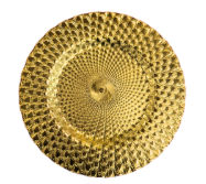 Grande sous-assiette fleur dorée
