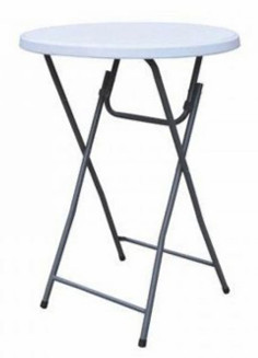 able mange-debout de 80 cm de diamètre et 110 cm de hauteur, idéale pour les buffets ou événements. Location à 7,00 €.