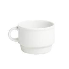 Tasse à café blanche, idéale pour des pauses-café lors de vos événements. Location à 0,25 €.