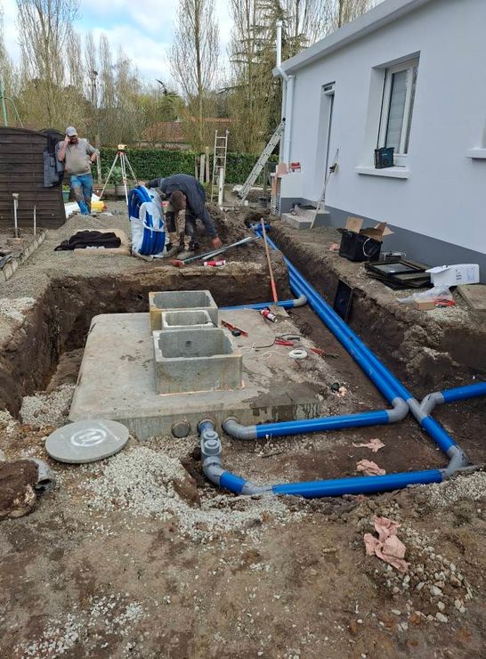 Travaux d'assainissement en cours de réalisation