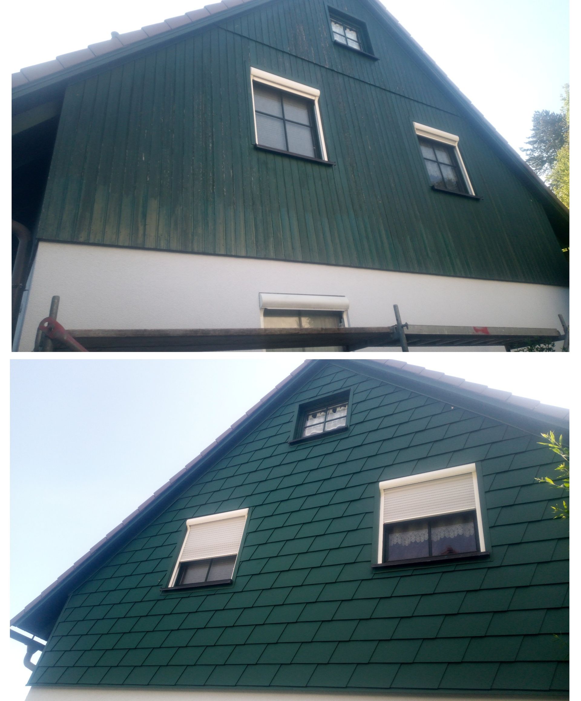 Prefa Fassade vorher nachher Heinemann Dach GmbH