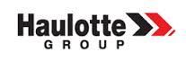 El logotipo del grupo Haulotte es negro y rojo sobre un fondo blanco.