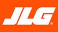 El logotipo de JLG es blanco sobre un fondo naranja.