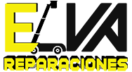Un logotipo amarillo y negro para una empresa llamada eva reparaciones.