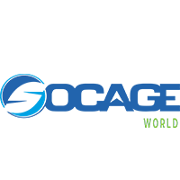 El logotipo de Socage World es azul y verde sobre un fondo blanco.