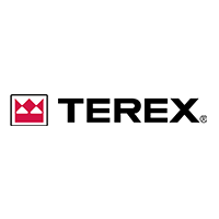 El logotipo de Terex es negro y rojo y tiene una corona.