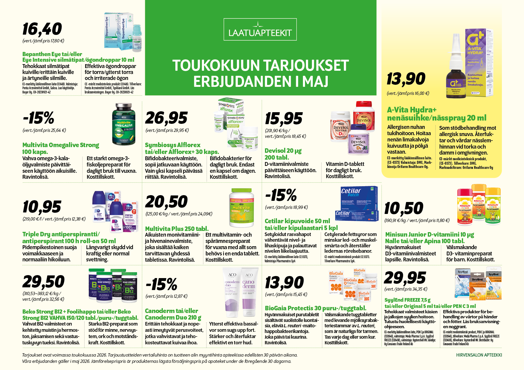 Kuukauden tarjoukset