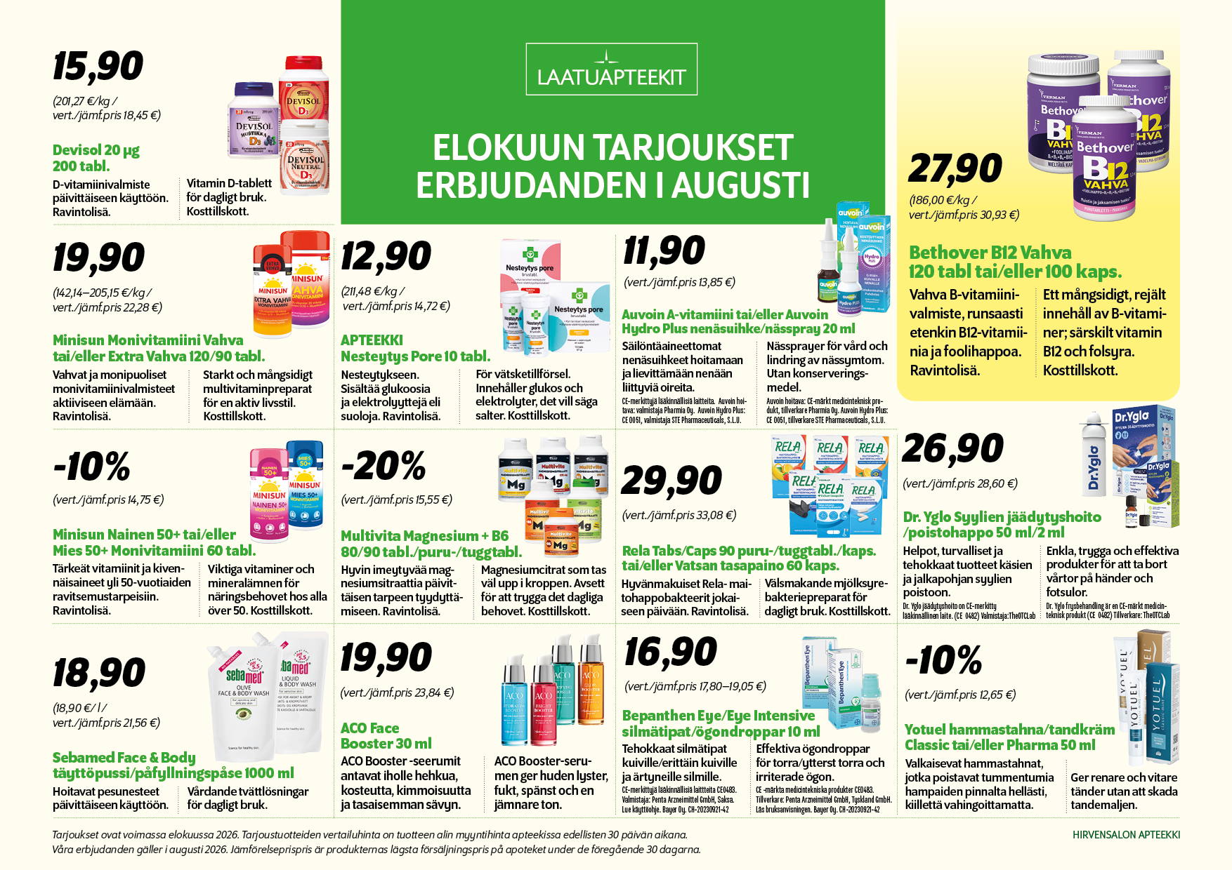 Kuukauden tarjoukset