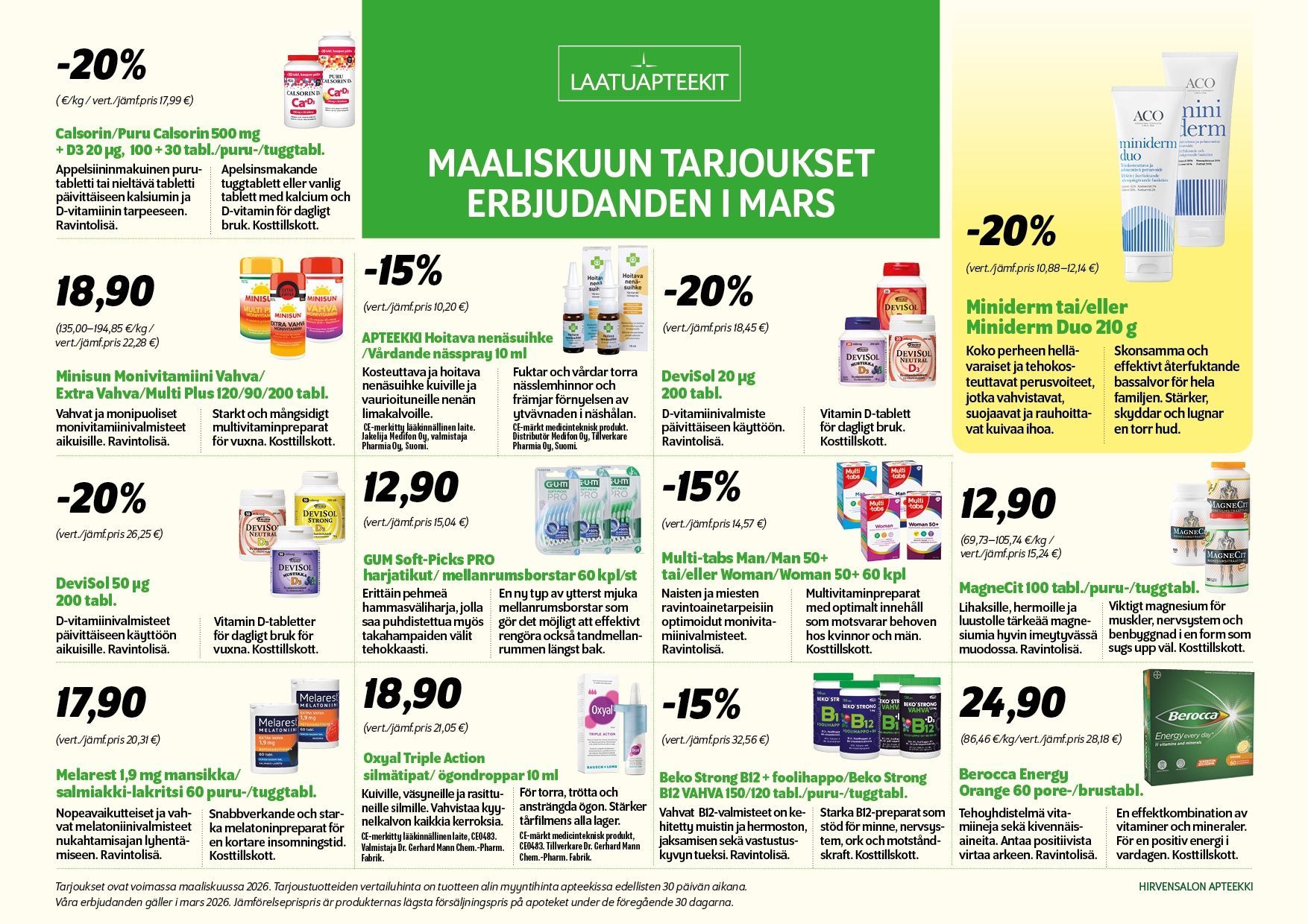 Kuukauden tarjoukset